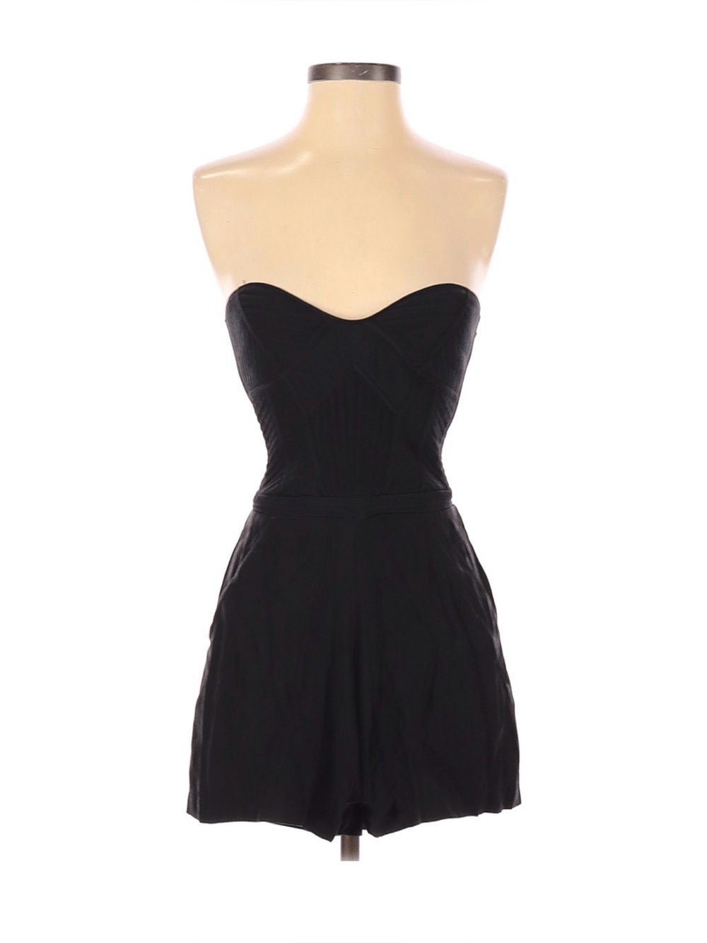 Parker Silk Strapless Black Women's Romper- Classic Sweetheart Neckline